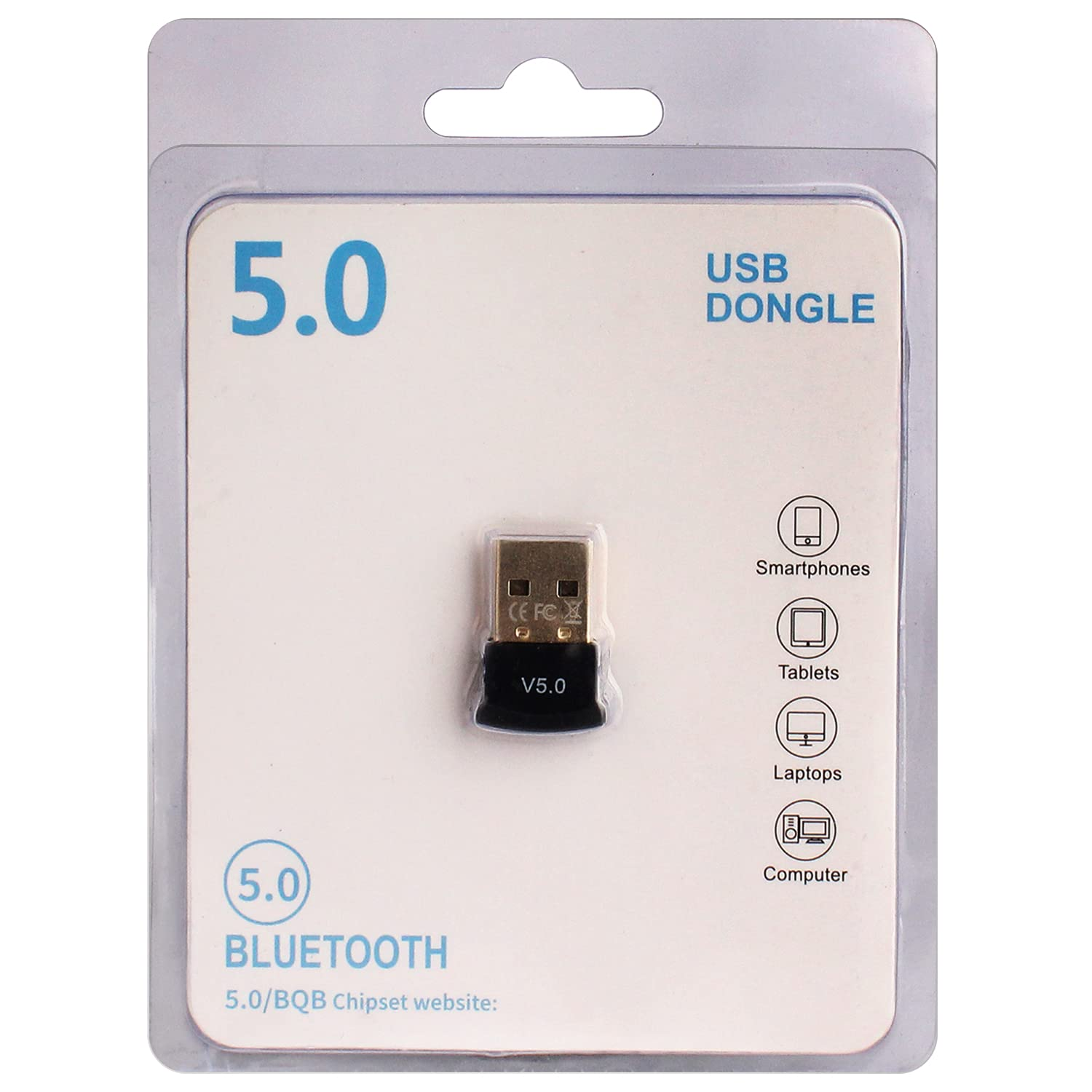 Careflection || Adaptador USB ultramini Bluetooth CSR 5.0 para Windows (Negro/Dorado)