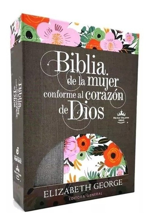 BIBLIA DE LA MUJER CONFORME AL CORAZON DE DIOS / RVR 1960 / TELA GRIS CON FLORES /